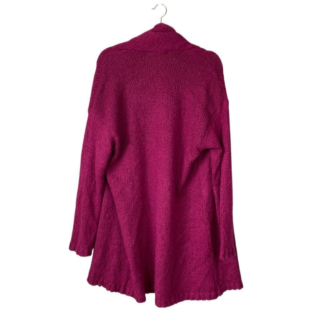 SALTWATER Luxe Desreeny Pink Long Cardigan Duster Sweater Size Small Magenta - Picture 4 of 8